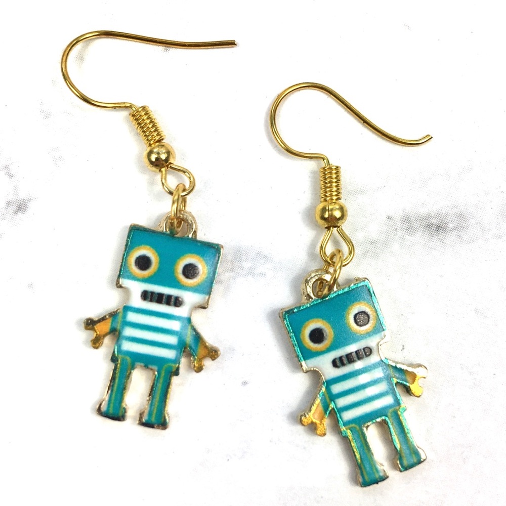 3 for $15 Robot Dangle Earrings - Picture 4 of 5